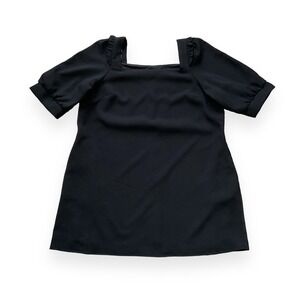 City Chic Dress Womens Large 20 Black Short Sleeve Square Neck Knee Length NWT
